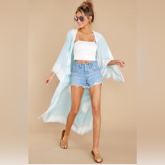 Mustard Seed Other - Aqua Tie-Dye Kimono